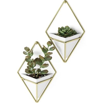 Umbra Trigg (set of 2) - white/brass Umbra Trigg (set of 2) - white/brass