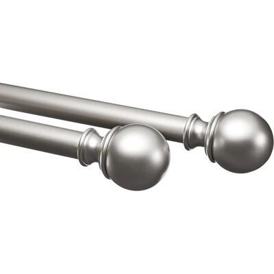 Barres de rideaux télescopiques Amazon Basics Nickel - Résistantes et réglables 180-360 cm - Publicité Barres de rideaux télescopiques Amazon Basics Nickel - Résistantes et réglables 180-360 cm - Publicité