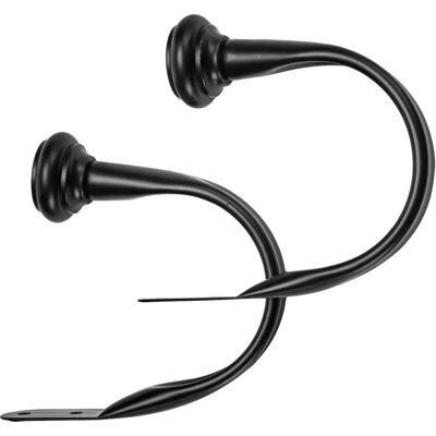 Amazon Basics Dekorative Vorhangstangenhalter - 2er Pack, Schwarz Amazon Basics Dekorative Vorhangstangenhalter - 2er Pack, Schwarz