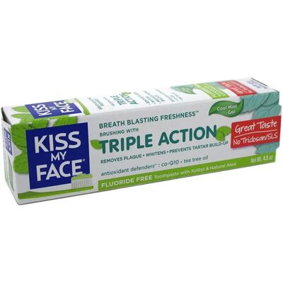 Kiss My Face Triple Action Herbal Mint Toothpaste - Toothpaste Kiss My Face Triple Action Herbal Mint Toothpaste - Toothpaste