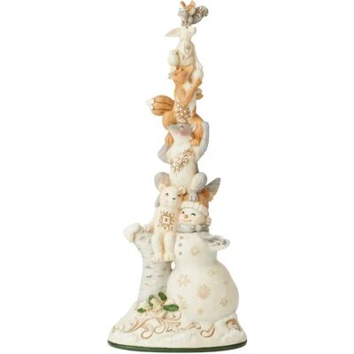 Jim Shore Jim Shore Heartwood Creek White Woodland Snowman Stacked with Animals Figurine - Figurine Jim Shore Jim Shore Heartwood Creek White Woodland Snowman Stacked with Animals Figurine - Figurine