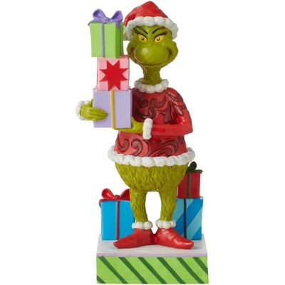Figurine Le Grinch de Jim Shore - Le Grinch tenant des cadeaux Figurine Le Grinch de Jim Shore - Le Grinch tenant des cadeaux