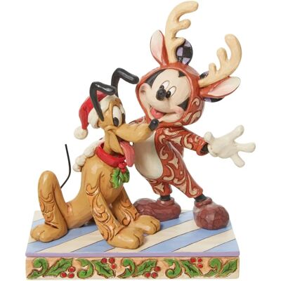 Enesco Mickey Pluto Santa Traditions Figurine - Collectible Enesco Mickey Pluto Santa Traditions Figurine - Collectible