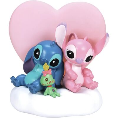 Enesco Disney Stitch & Angel Flocked Figur - 9cm Enesco Disney Stitch & Angel Flocked Figur - 9cm