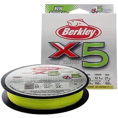 Ligne de Pêche Berkley Flame Green X5 Braid - 150m, 0,10mm, 9kg Ligne de Pêche Berkley Flame Green X5 Braid - 150m, 0,10mm, 9kg