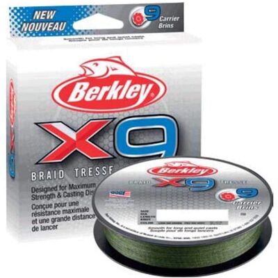 Berkeley X9 Low-Vis Vert Tricotée 150m - Ligne de Pêche Berkeley X9 Low-Vis Vert Tricotée 150m - Ligne de Pêche