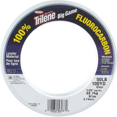 Berkley Berkley Trilene Big Game Fluorocarbon Leader - 75yd Clair 80lb Berkley Berkley Trilene Big Game Fluorocarbon Leader - 75yd Clair 80lb