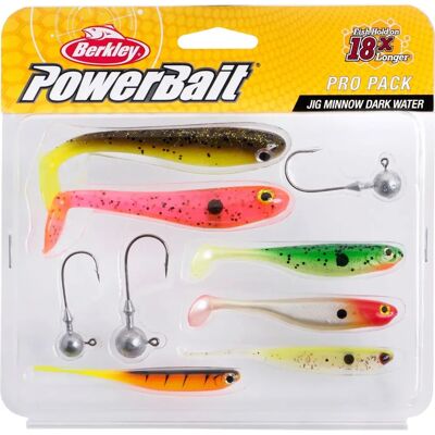 Berkley PowerBait Pro Pack Jig Minnow Dark Water Set de señuelos Berkley PowerBait Pro Pack Jig Minnow Dark Water Set de señuelos