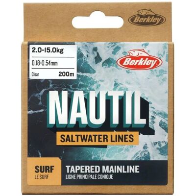 Berkley Nautil Surf 200 M Tapered Leader Transparant - Vislijn Berkley Nautil Surf 200 M Tapered Leader Transparant - Vislijn