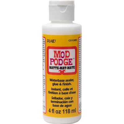 Plaid Mod podge finition mate, scellant et colle à base d'eau - 4 oz Plaid Mod podge finition mate, scellant et colle à base d'eau - 4 oz