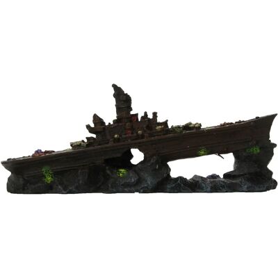 Csatahajó dekoráció akváriumhoz - 4 inch - Többszínű Csatahajó dekoráció akváriumhoz - 4 inch - Többszínű