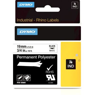 Dymo Rhino Band industrielle Polyesteretiketten, 19 mm x 5,5 m - Etikettenschreibband Dymo Rhino Band industrielle Polyesteretiketten, 19 mm x 5,5 m - Etikettenschreibband