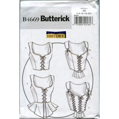 Patron Butterick 4669EE - Corset & Lingerie - Blanc - Publicité Patron Butterick 4669EE - Corset & Lingerie - Blanc - Publicité