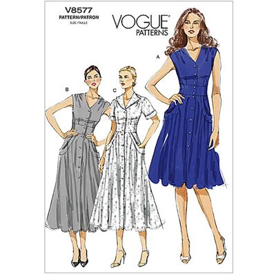 Vogue Klänning Mönster - V8577 Vogue Klänning Mönster - V8577