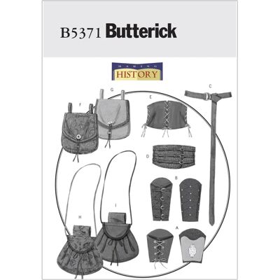 Patron de couture Butterick 5371XM - Robe, Corset, Ceinture & Petits sacs - Publicité Patron de couture Butterick 5371XM - Robe, Corset, Ceinture & Petits sacs - Publicité