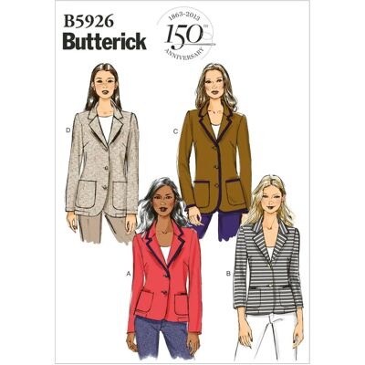 Patron de couture Butterick B5926B5 Veste Femme Tailles 36-44 Patron de couture Butterick B5926B5 Veste Femme Tailles 36-44