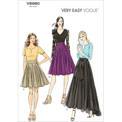 Vogue Modello 8980A5 Modello di Gonna - Gonna & Vestito Vogue Modello 8980A5 Modello di Gonna - Gonna & Vestito