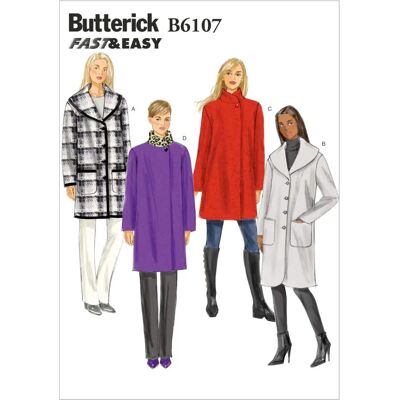 Butterick 6107Y Coat - Easy, Sizes 32 to 42 Butterick 6107Y Coat - Easy, Sizes 32 to 42