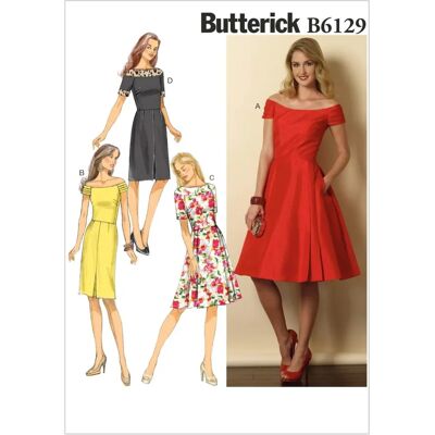 Butterick Dress Pattern 6129E5 - Easy to Sew, Sizes 35, 40, 46 Butterick Dress Pattern 6129E5 - Easy to Sew, Sizes 35, 40, 46
