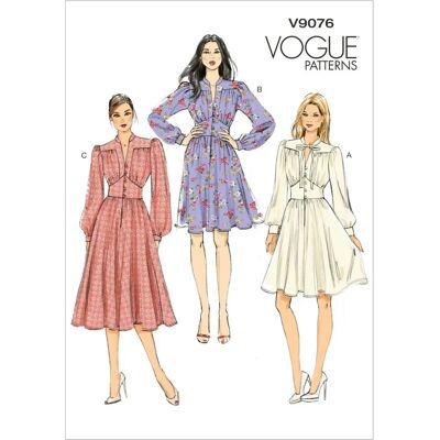 Vogue Vogue 9076E5 Modello di vestito svasato - Schema di cucito Vogue Vogue 9076E5 Modello di vestito svasato - Schema di cucito