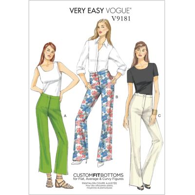 Modello di cucito Vogue per pantaloni bootcut - Pantaloni Modello di cucito Vogue per pantaloni bootcut - Pantaloni