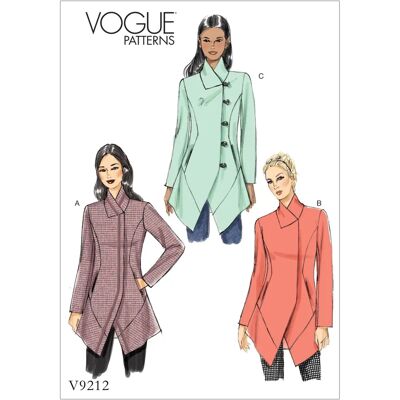 Vogue Schnittmuster Jacke - Nähbar, Kragen, Variationen Vogue Schnittmuster Jacke - Nähbar, Kragen, Variationen
