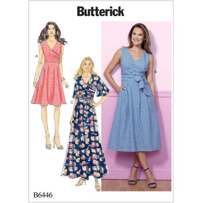 Butterick Modell 6446 - Klänningssy Mönster Butterick Modell 6446 - Klänningssy Mönster