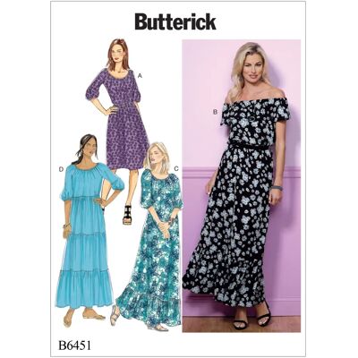 Butterick Model 6451 Multi-Size Sewing Pattern - Dress Butterick Model 6451 Multi-Size Sewing Pattern - Dress