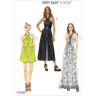 Modello Vogue 9259A5 - Sartoria, Collo halter, Variazioni di lunghezza Modello Vogue 9259A5 - Sartoria, Collo halter, Variazioni di lunghezza