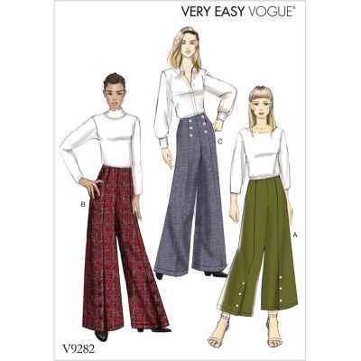 Vogue Dames Hoge Taille Broek Patroon - Model 9282 Vogue Dames Hoge Taille Broek Patroon - Model 9282