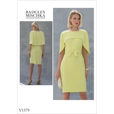 Modello Vogue 1579 Vestito - Attillato, Mantella, Cerniera Modello Vogue 1579 Vestito - Attillato, Mantella, Cerniera