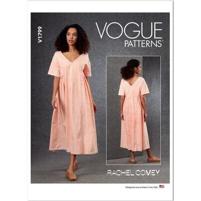 Patron de robe midi à décolleté en V Vogue Vogue Misses - Publicité Patron de robe midi à décolleté en V Vogue Vogue Misses - Publicité