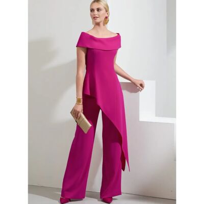 Modelo Vogue 1869F5 Patrón - Top sin hombros y pantalones anchos Modelo Vogue 1869F5 Patrón - Top sin hombros y pantalones anchos