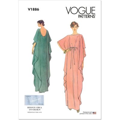 Vogue 1886 Lös passform caftan-mönster Vogue 1886 Lös passform caftan-mönster