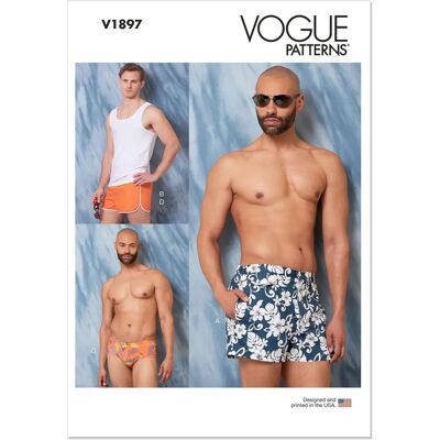 Vogue 1897XM Men Swimwear Pattern - S-L Vogue 1897XM Men Swimwear Pattern - S-L