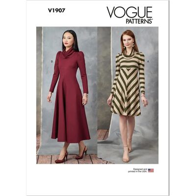 Vogue Vogue Misses' Cowl Neck Fit and Flare Dress Pattern - Dress Pattern Vogue Vogue Misses' Cowl Neck Fit and Flare Dress Pattern - Dress Pattern