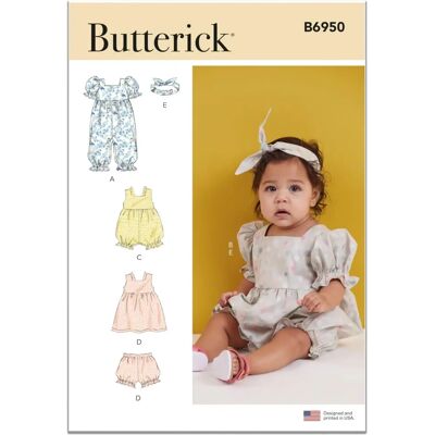 Butterick Model 6950 Sewing Pattern - Dressmaking, Baby Clothes Butterick Model 6950 Sewing Pattern - Dressmaking, Baby Clothes