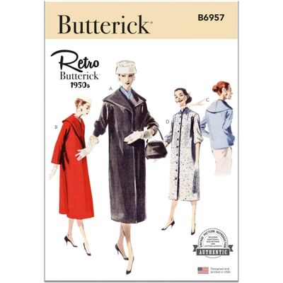 Butterick 6957 Vintage kappa mönster - Sy-mönster Butterick 6957 Vintage kappa mönster - Sy-mönster