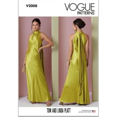 Vogue V2008 Bias Cut Halter Dress - Dress Vogue V2008 Bias Cut Halter Dress - Dress