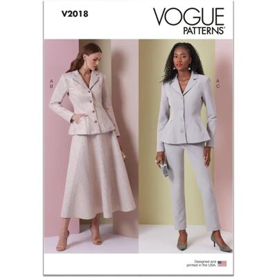 Vogue V2018P5 Peplum Jacket, Skirt & Pants - Clothing Ensemble Vogue V2018P5 Peplum Jacket, Skirt & Pants - Clothing Ensemble