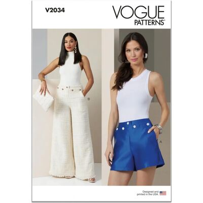 Vogue V2034Y5 Sailor Shorts & Pants Pattern - Sewing Pattern Vogue V2034Y5 Sailor Shorts & Pants Pattern - Sewing Pattern