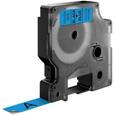 DYMO D1 Poliészter Szalag - 12mm x 7m - Fekete a Kék Színű - Címke Szalag DYMO D1 Poliészter Szalag - 12mm x 7m - Fekete a Kék Színű - Címke Szalag