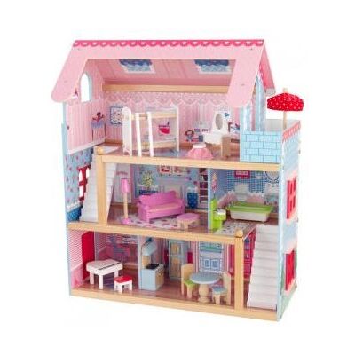 KIDKRAFT Legno Chelsea Doll Cottage - Bogaty w szczegóły, Otwierane okna, Zawiera 19 elementów wyposażenia KIDKRAFT Legno Chelsea Doll Cottage - Bogaty w szczegóły, Otwierane okna, Zawiera 19 elementów wyposażenia