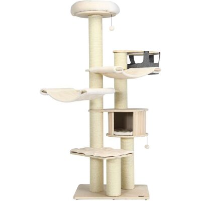 Costway Árbol para Gatos 197cm Torre de Juego Beige Costway Árbol para Gatos 197cm Torre de Juego Beige