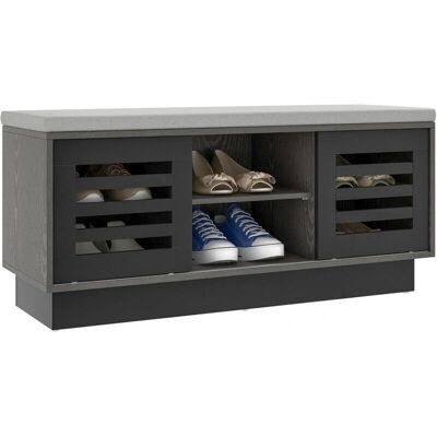 Banco de zapatos Costway - Estantes ajustables, asiento acolchado - Mueble de entrada Banco de zapatos Costway - Estantes ajustables, asiento acolchado - Mueble de entrada