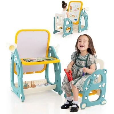 Costway Caballete magnético 4 en 1 - Azul-Amarillo - 70-90 cm Costway Caballete magnético 4 en 1 - Azul-Amarillo - 70-90 cm