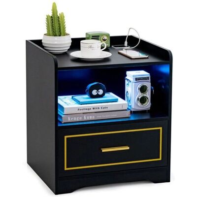Mesita LED Costway con 3 Colores y USB Mesita LED Costway con 3 Colores y USB