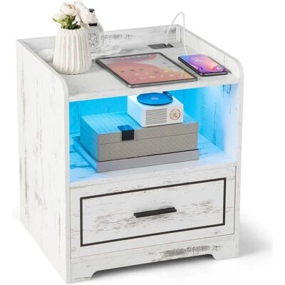 Costway - Chevet LED Intelligent - USB-C - 3 Couleurs - Table de Chevet - Publicité Costway - Chevet LED Intelligent - USB-C - 3 Couleurs - Table de Chevet - Publicité