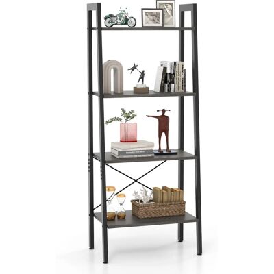 Costway Bibliothèque Industrielle 4 Niveaux - Noir - 90 kg - Bookshelf Costway Bibliothèque Industrielle 4 Niveaux - Noir - 90 kg - Bookshelf