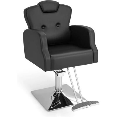 Chaise de Salon Costway Réglable Hydraulique 360° Rotation Noire - Publicité Chaise de Salon Costway Réglable Hydraulique 360° Rotation Noire - Publicité